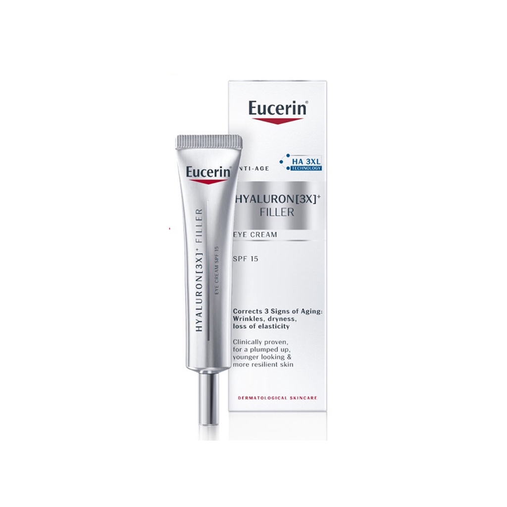 Kem dưỡng làm mờ vết nhăn vùng mắt Eucerin Hyaluron 3x Fitler Eyes Cream SPF 15 15ml