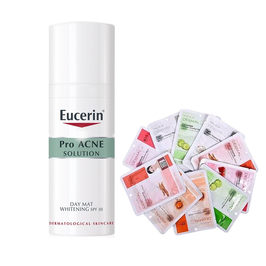 Kem dưỡng giúp giảm mụn, trắng da Eucerin ProAcne Day Mat Whitening SPF30 50ml