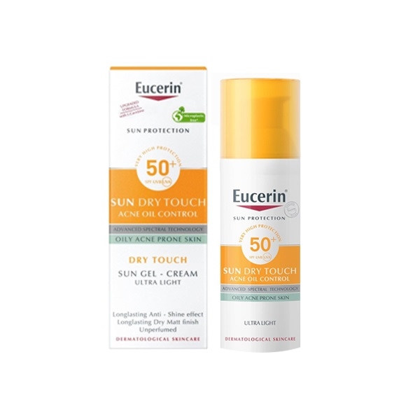 Kem Chống nắng cho da mụn, bị mụn trứng cá Eucerin Sun Gel-Creme oil control Dry Touch SPF50+ 50ml