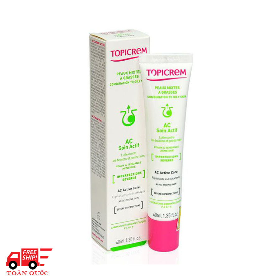 Kem dưỡng làm giảm mụn, mờ vết thâm do mụn, dành cho da nhờn mụn AC ACTIVE CARE Topicrem 40ml