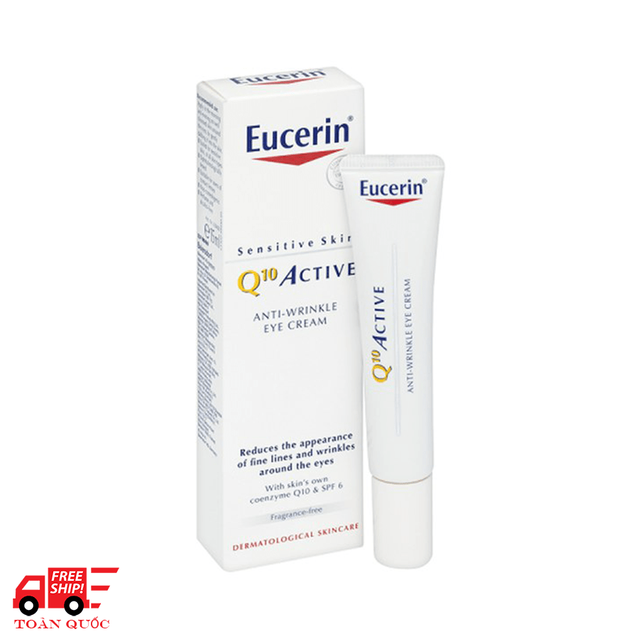 Kem dưỡng làm mờ và ngăn ngừa vết nhăn vùng mắt Eucerin Q10 Active Eye Cream 15ml