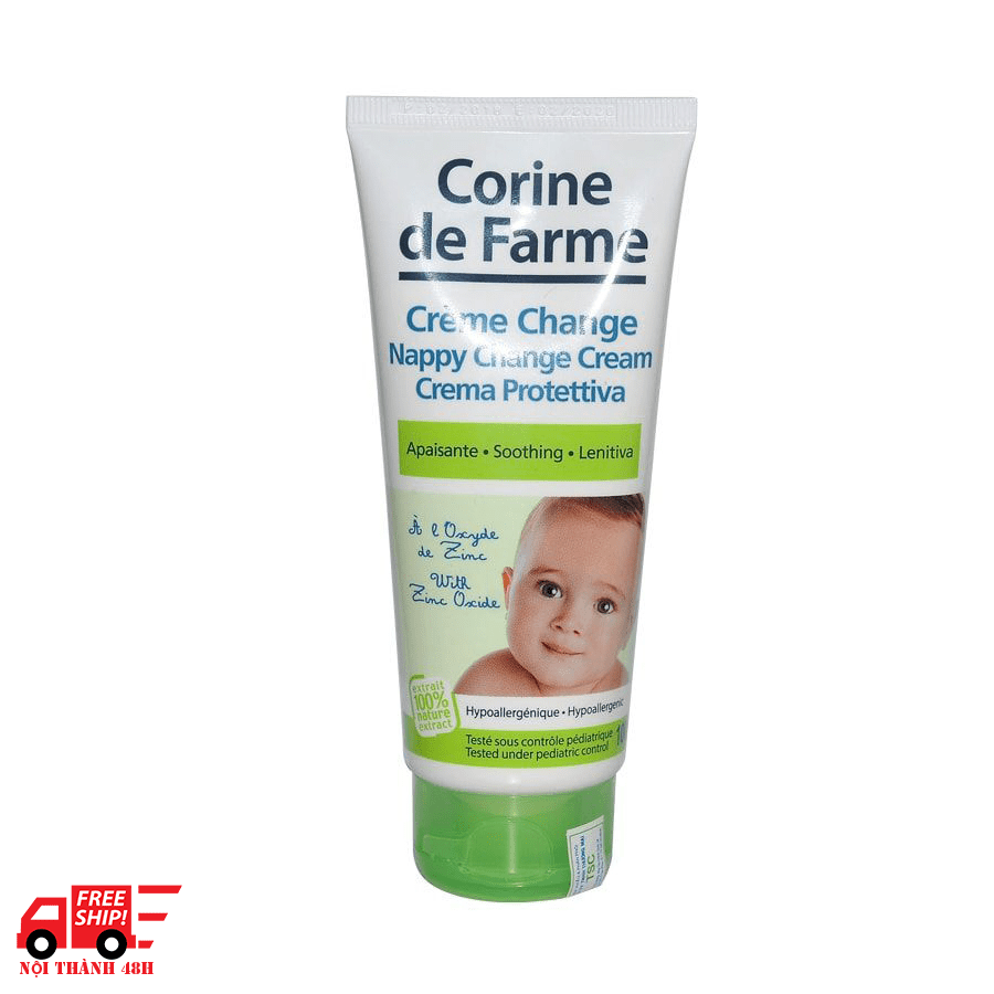 Kem làm mềm và êm dịu vùng mông cho bé Corine De Farme Nappy Change Cream 100ml