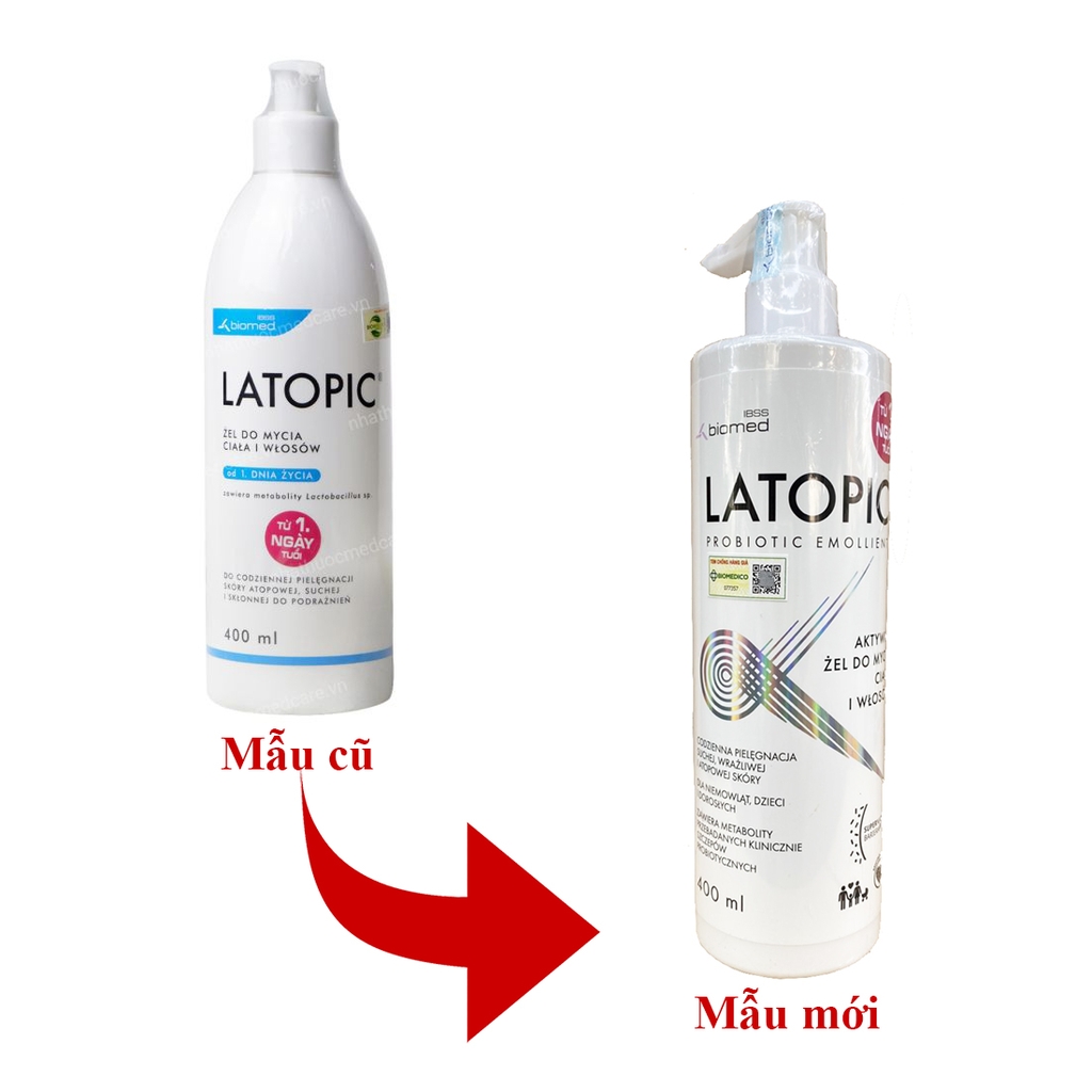 Gel tắm gội Latopic Body and Hair Wash Gel 400ml - dành cho da dị ứng, kích ứng