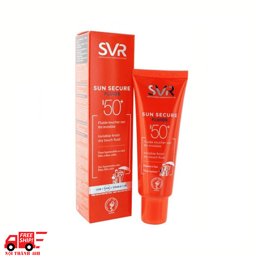Lotion chống nắng UVA. UVB và bảo vệ da dưới tác hại ánh sáng xanh SVR Sun Secure Fluide SPF50+ 50ml