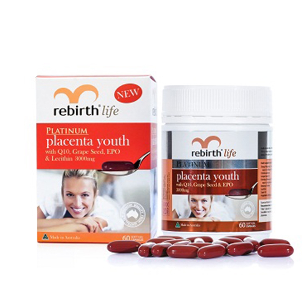 Viên Uống Nhau Thai Cừu Rebirth Life Placenta Youth 60 viên RL01