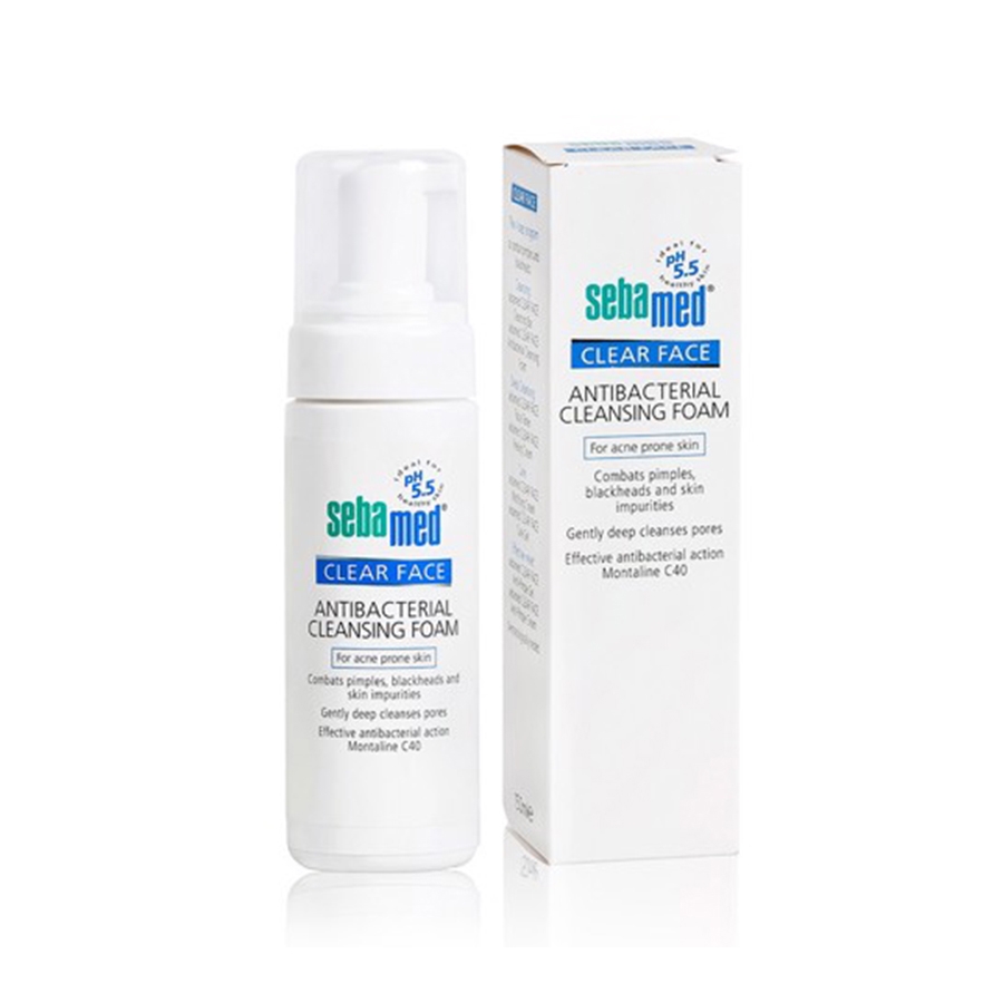 Sữa rửa mặt tạo bọt kháng khuẩn giảm mụn Sebamed pH5.5 Clear Face AntiBacterial Cleansing Foam 50ml