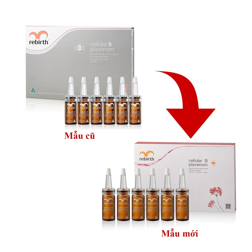 Combo 6 lọ Serum tế bào gốc Nhau thai cừu và Nọc ong Rebirth Cellular B Plavenom Gift Set 10ml x 6 lọ