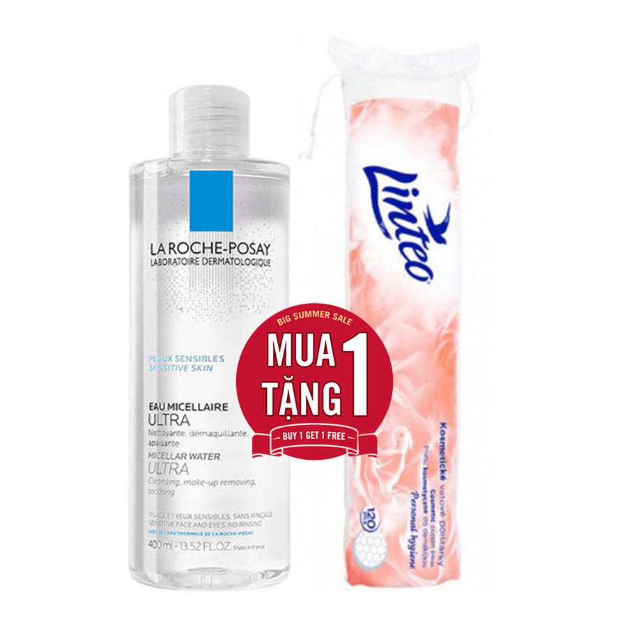 [Tặng Bông tẩy trang] Nước Tẩy Trang cho da nhạy cảm Micellar Water Ultra Sensitive La Roche Posay 400ml