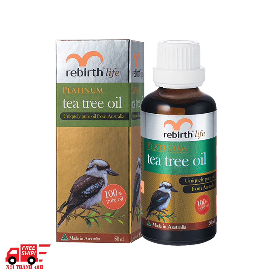 Tinh dầu thoa  mụn tràm trà Rebirth Life Platium Tea Tree Oil 50ml RL13