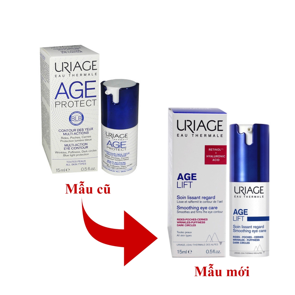 Kem chống lão hóa, giảm thâm, bọng vùng mắt Uriage Age Lift Contour Des Yeux Multi-Actions 15ml