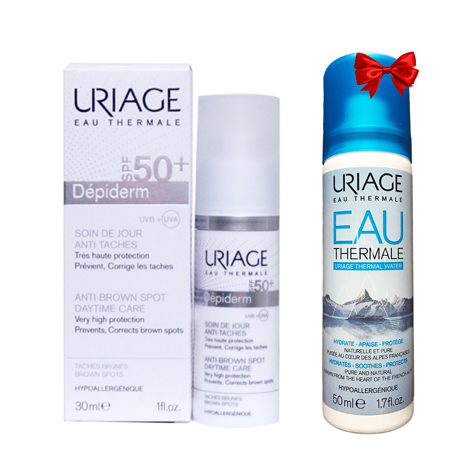 [Tặng xịt khoáng] Kem bảo vệ ban ngày, ngăn ngừa đốm nâu và tàn nhang Uriage Depiderm SPF50 Soin Jour Anti-taches