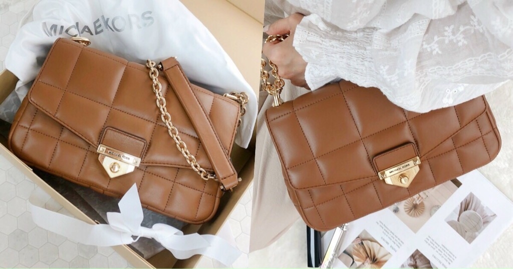 soho large quilted suede shoulder bag