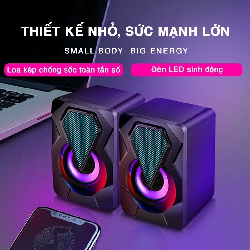 Loa nhỏ nghe nhạc, học tập, dạy học, họp online | USB-Line 3.5 Led ...