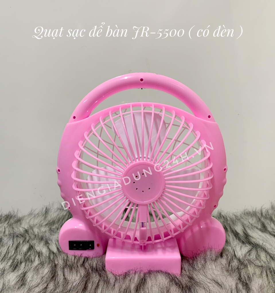 Quạt sạc để bàn JR-5500 ( có đèn )