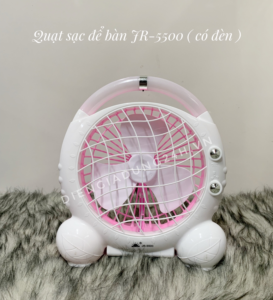 Quạt sạc để bàn JR-5500 ( có đèn )