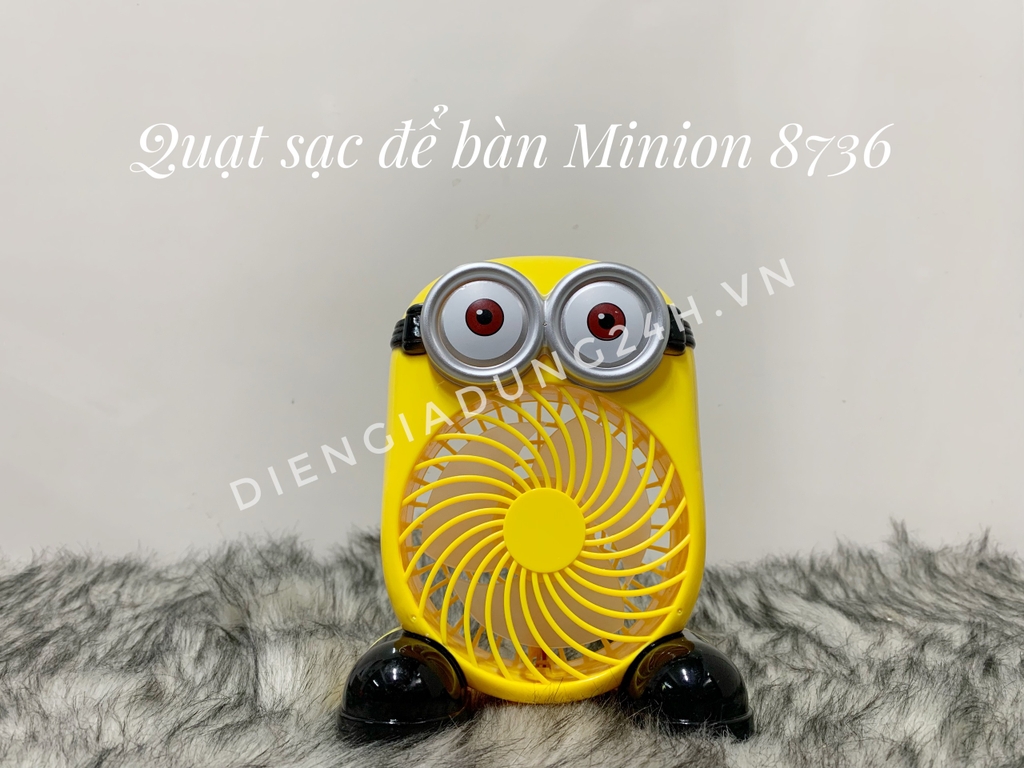 Quạt sạc để bàn Minion 8736