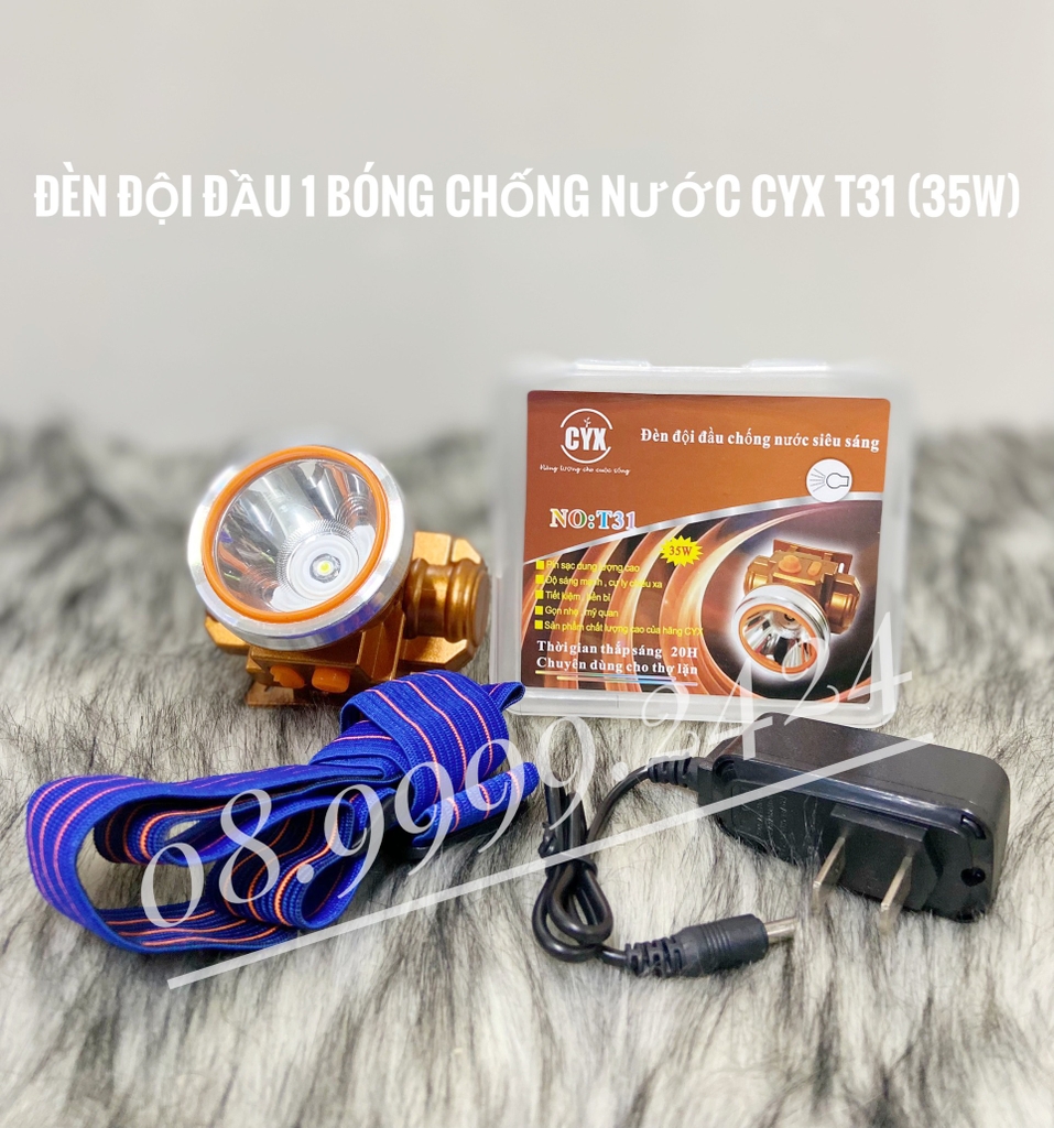 Đèn đội đầu 1 bóng led chống nước CYX T31 (35W)