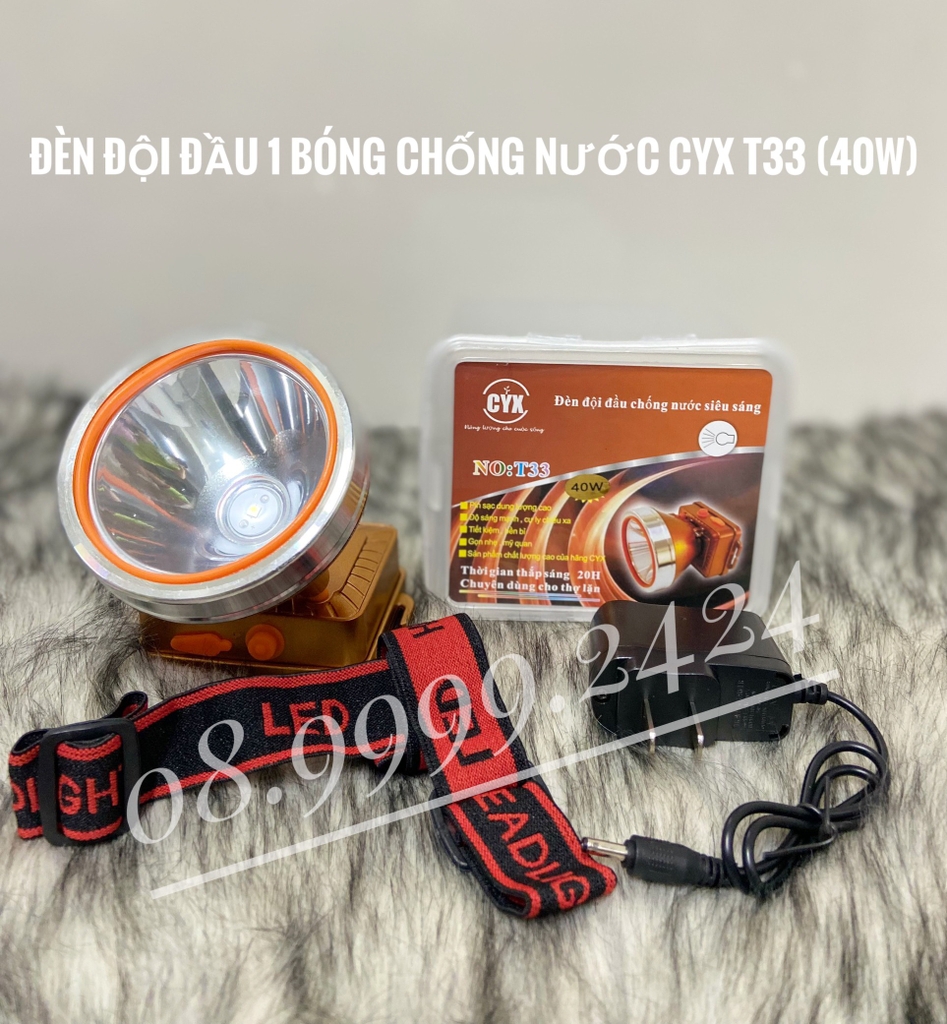 Đèn đội đầu 1 bóng led chống nước CYX T33 (40W)