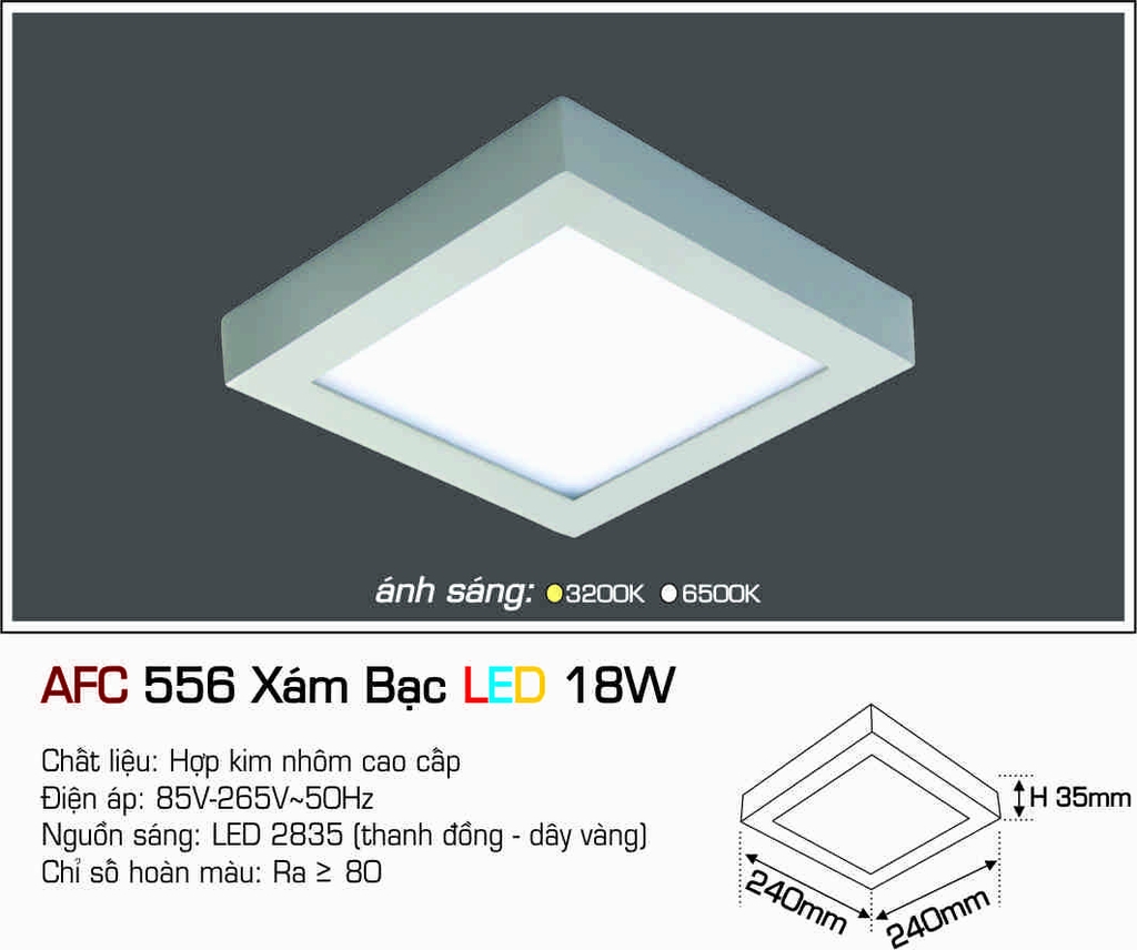 AFC 556 XÁM BẠC LED