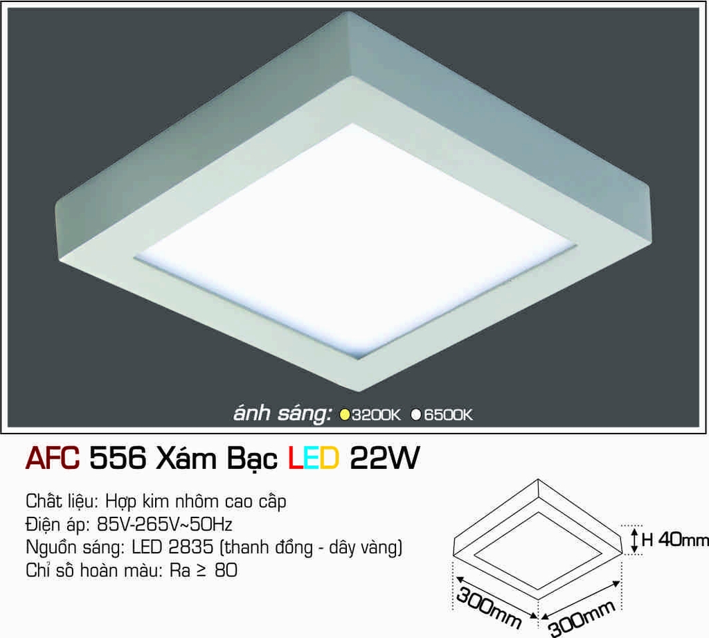 AFC 556 XÁM BẠC LED