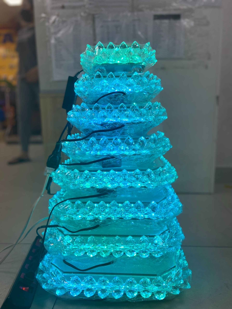 Đế Đài Sen Tượng Phật Pha Lê Vuông Tròn đủ các Size rờ mót điều khiển đèn led