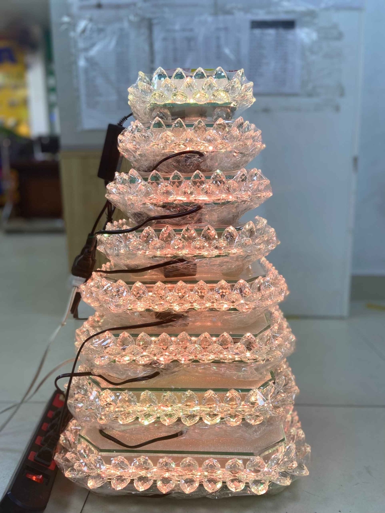 Đế Đài Sen Tượng Phật Pha Lê Vuông Tròn đủ các Size rờ mót điều khiển đèn led