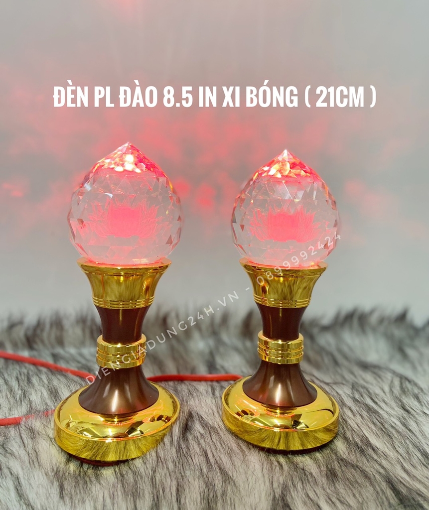 Đèn đào pha lê tròn 8.5 in XB ( 21cm )