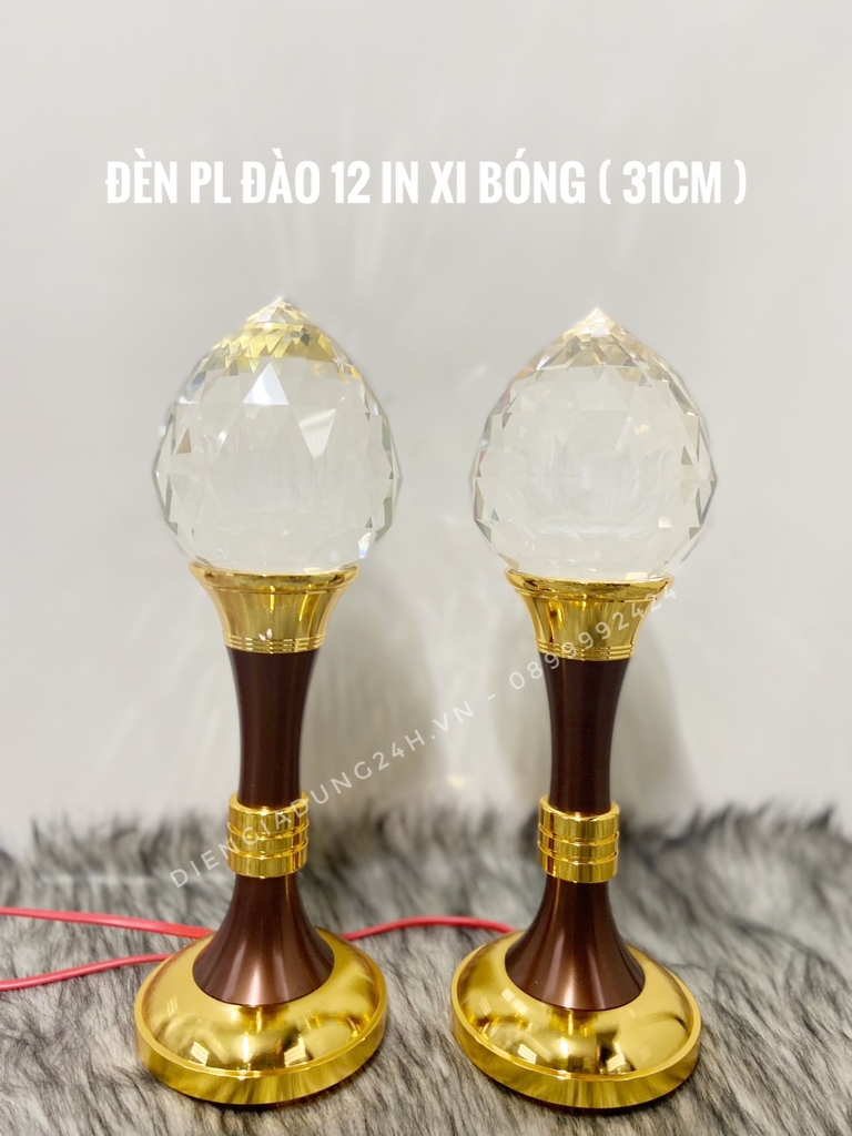 Đèn đào pha lê tròn 12 in XB ( 31cm )