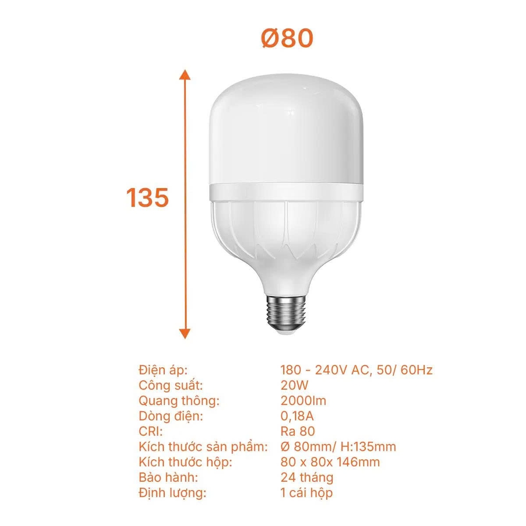 Bóng trụ E27 Nanoco NLBL206