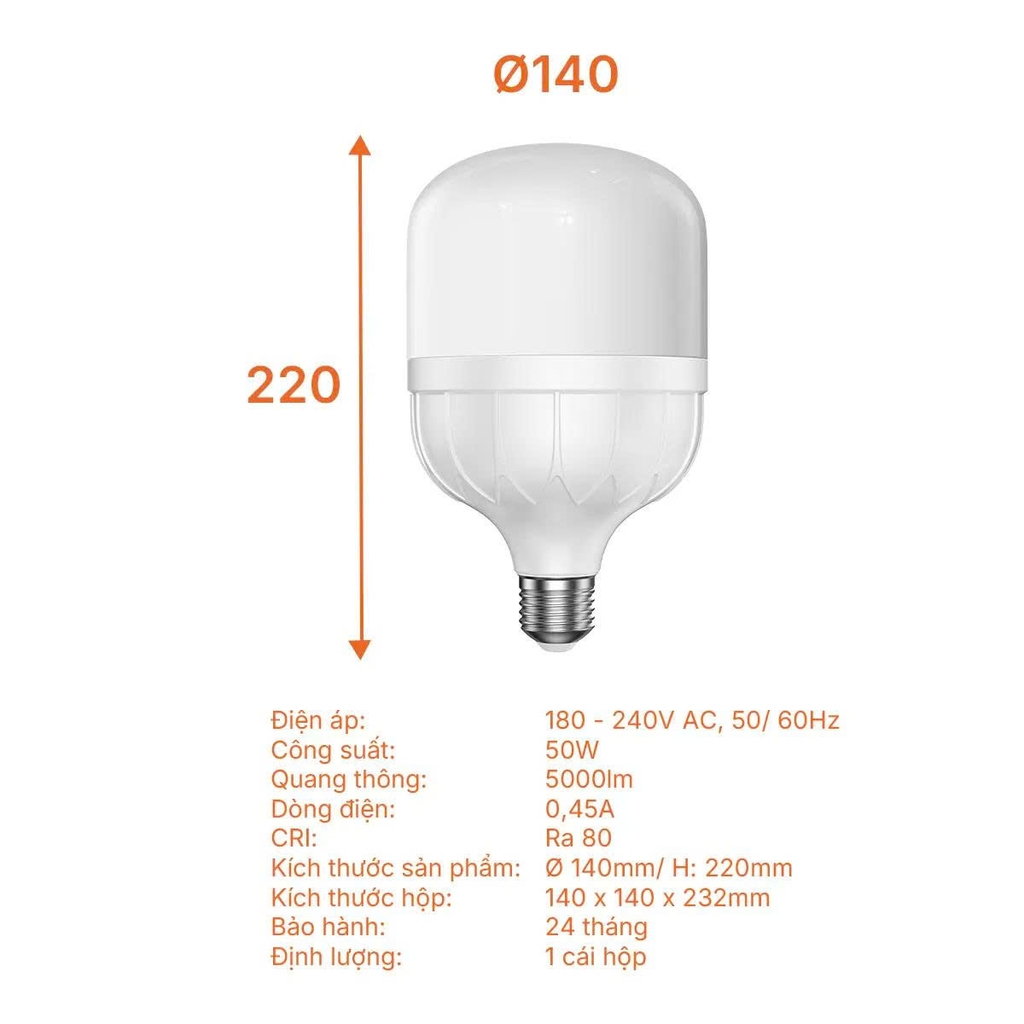 Bóng  trụ E27 Nanoco NLBL506