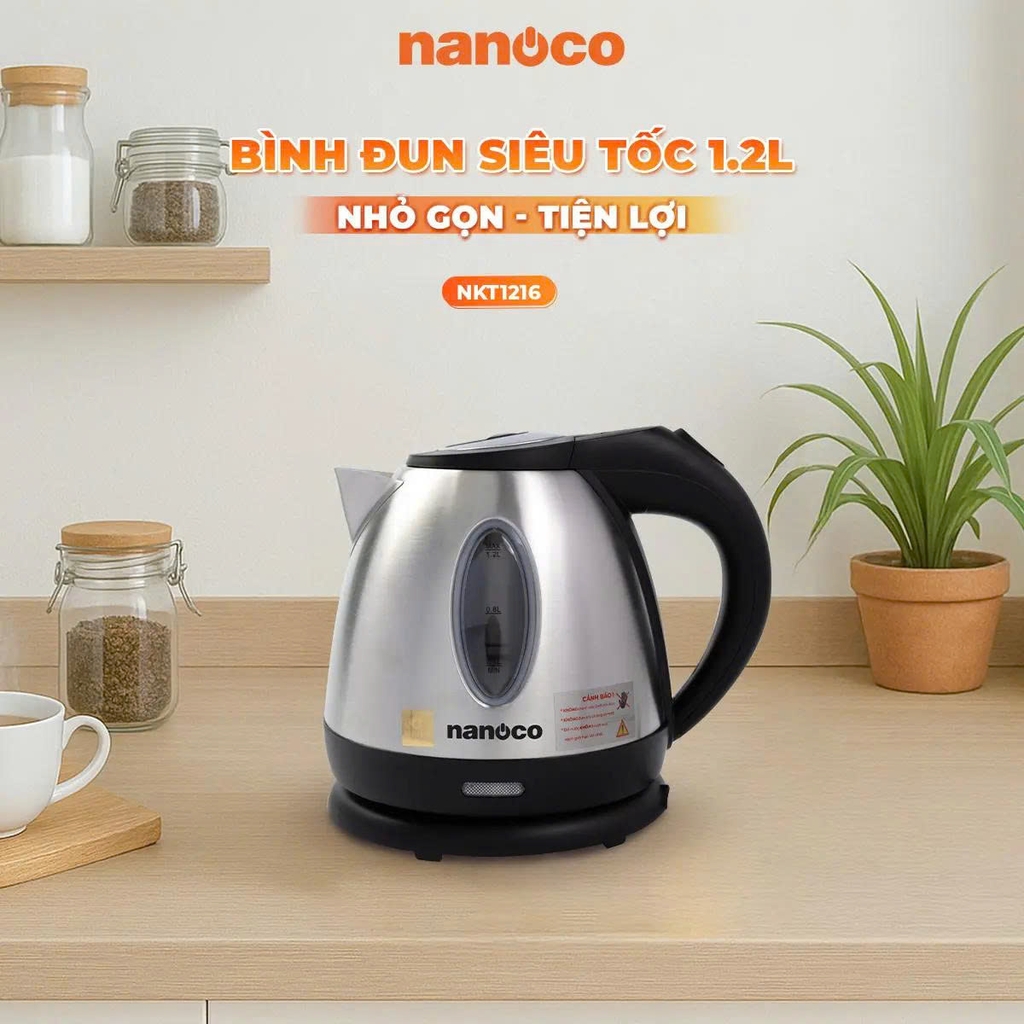 Bình đun siêu tốc 1216, inox 304,1.2L NKT1216