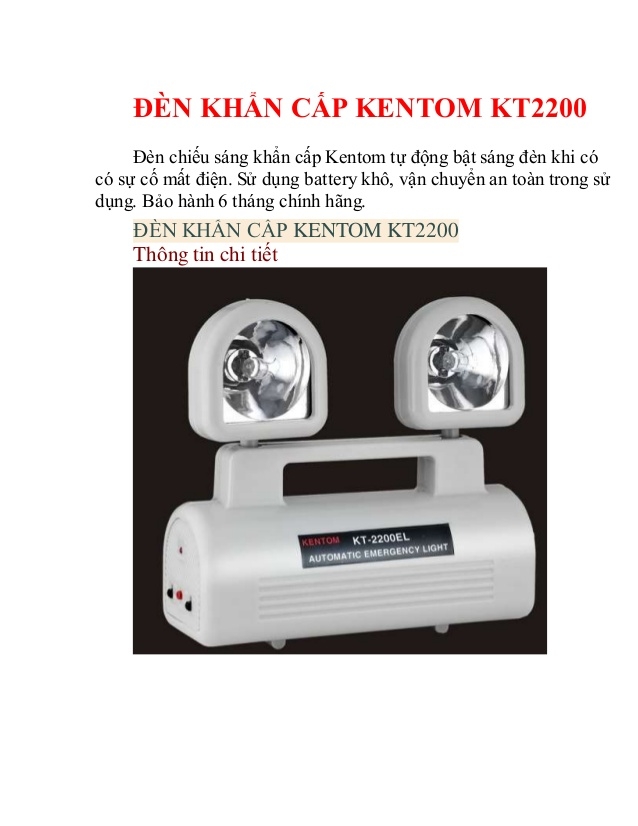 ĐÈN SẠC KHẨN CẤP KENTOM - KT-2200