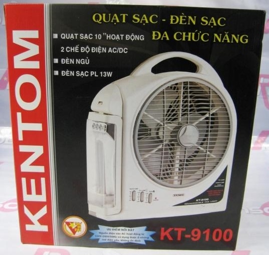 QUẠT SẠC KHẨN CẤP KENTOM - KT-9100 (1 BÌNH)