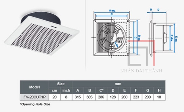 QUẠT HÚT PANASONIC FV-20CUT1