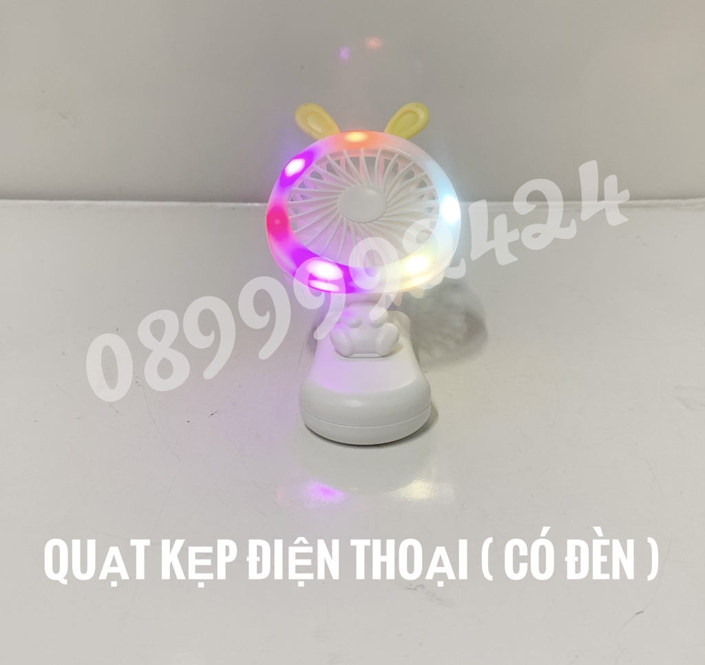 Quạt sạc kẹp điện thoại ( có đèn đổi màu )