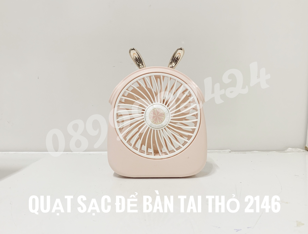 Quạt sạc để bàn tai thỏ 2146