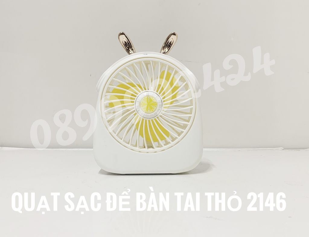 Quạt sạc để bàn tai thỏ 2146