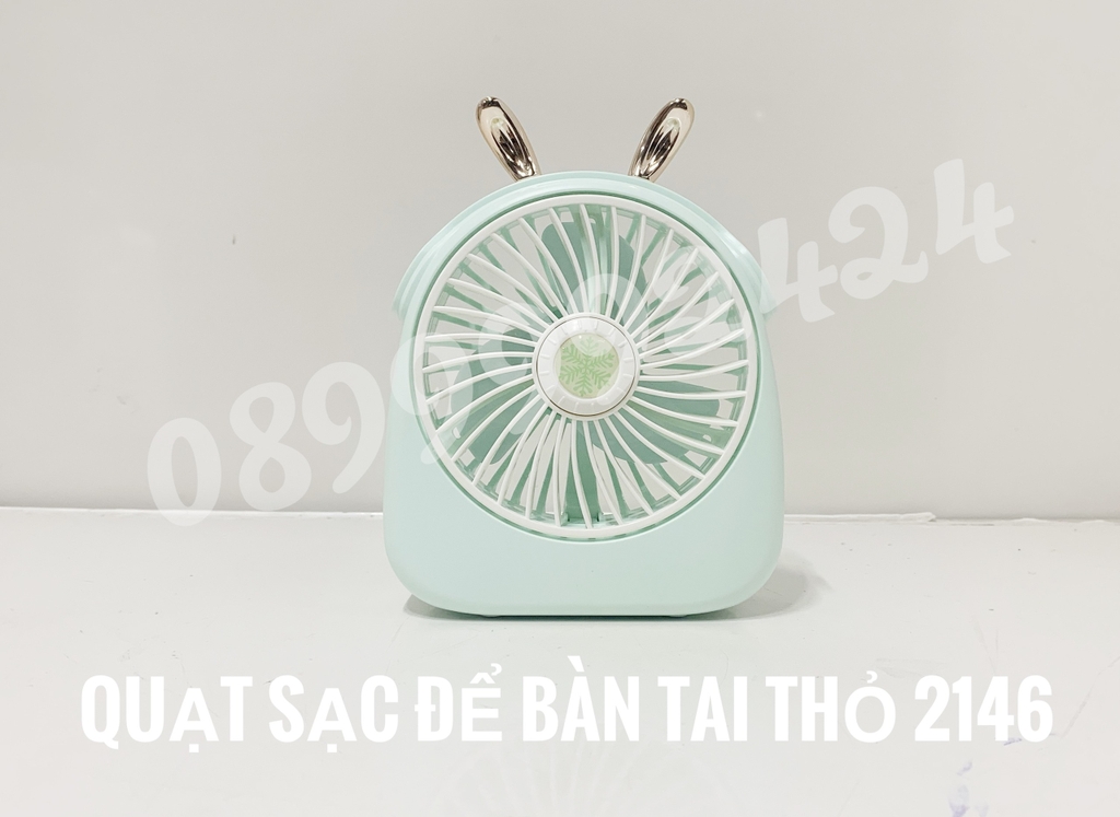 Quạt sạc để bàn tai thỏ 2146