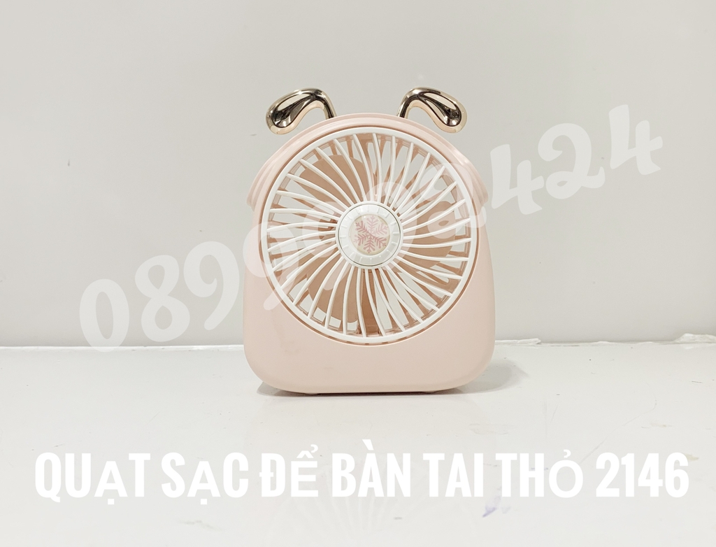 Quạt sạc để bàn tai thỏ 2146