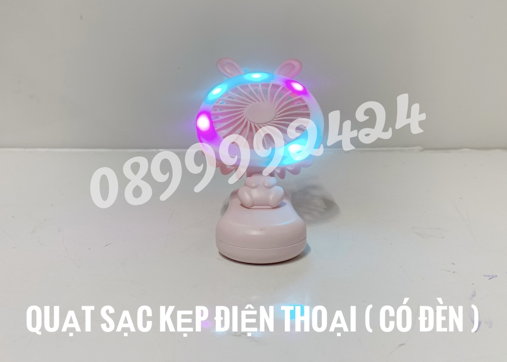 Quạt sạc kẹp điện thoại ( có đèn đổi màu )