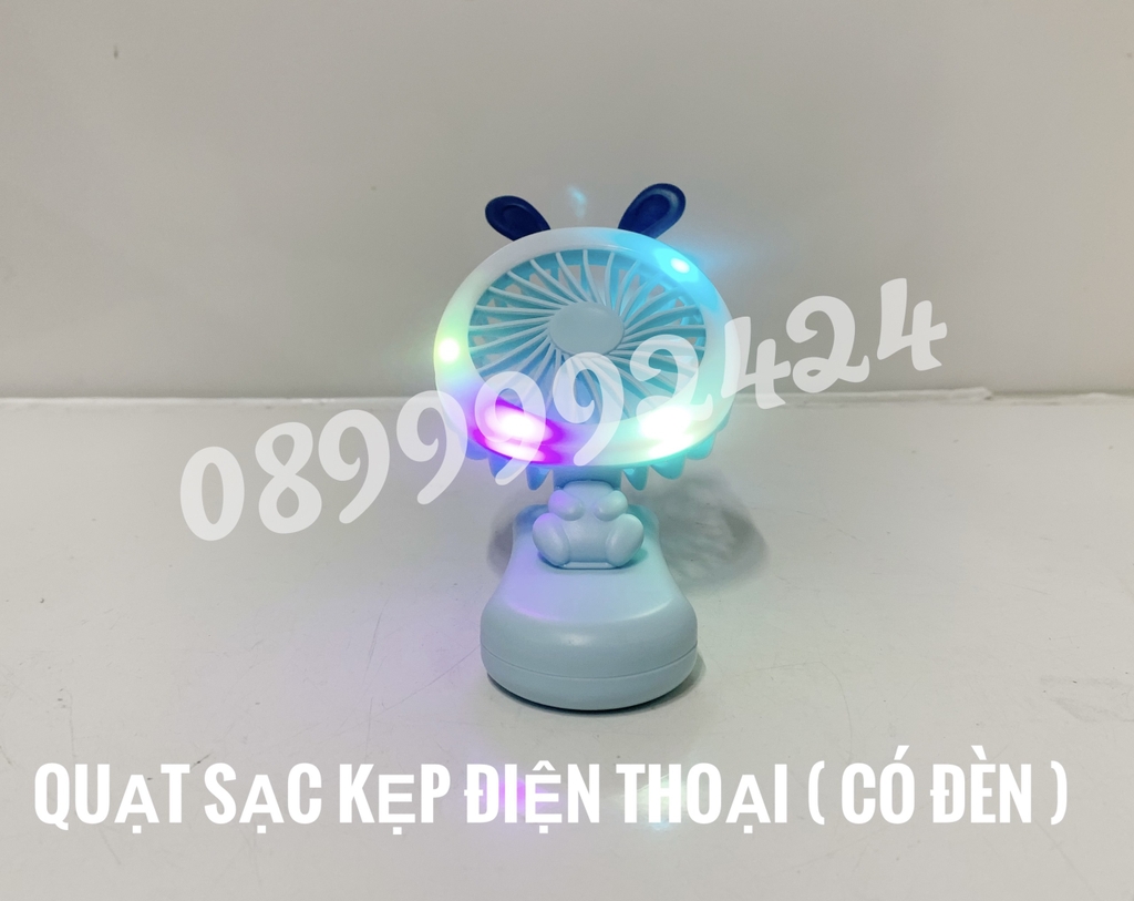 Quạt sạc kẹp điện thoại ( có đèn đổi màu )