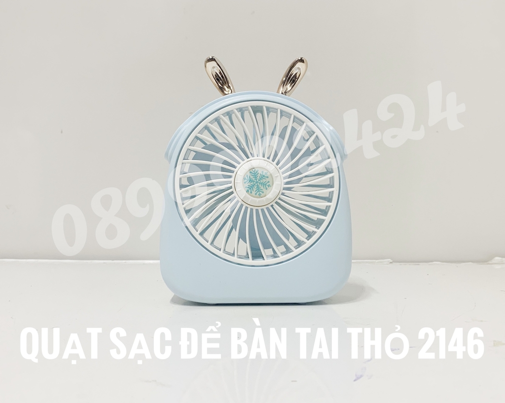 Quạt sạc để bàn tai thỏ 2146