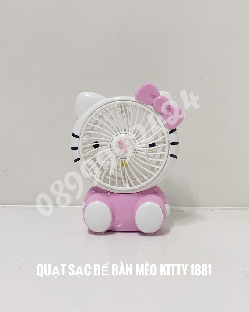 Quạt sạc để bàn mèo Kitty 1881