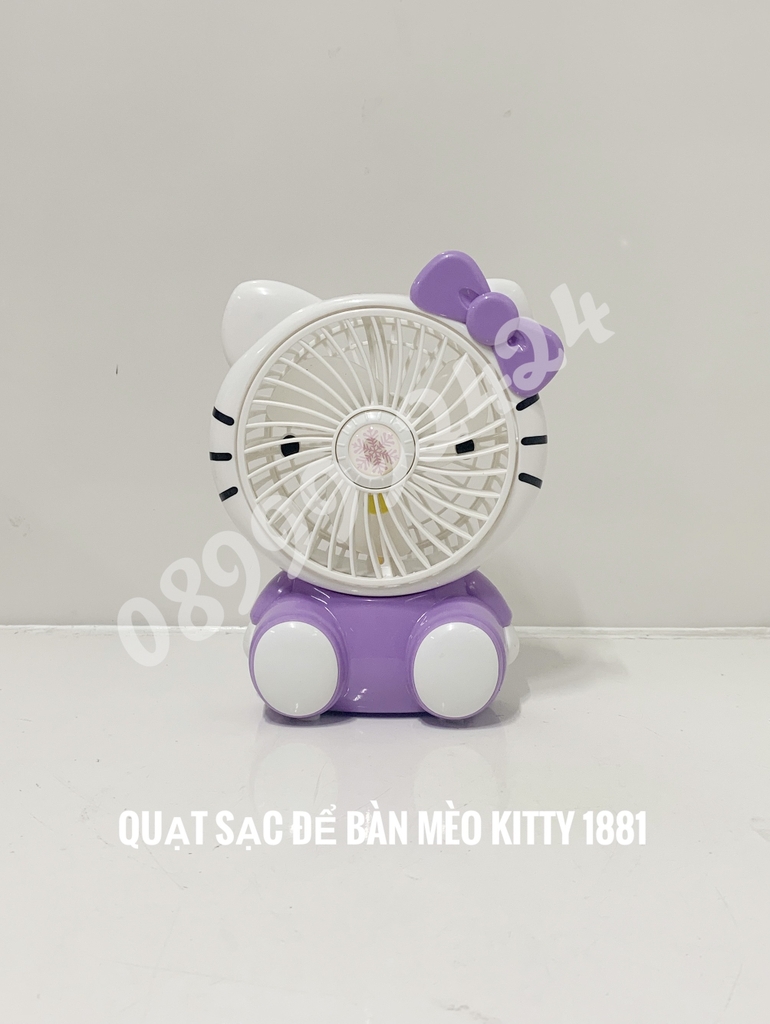 Quạt sạc để bàn mèo Kitty 1881