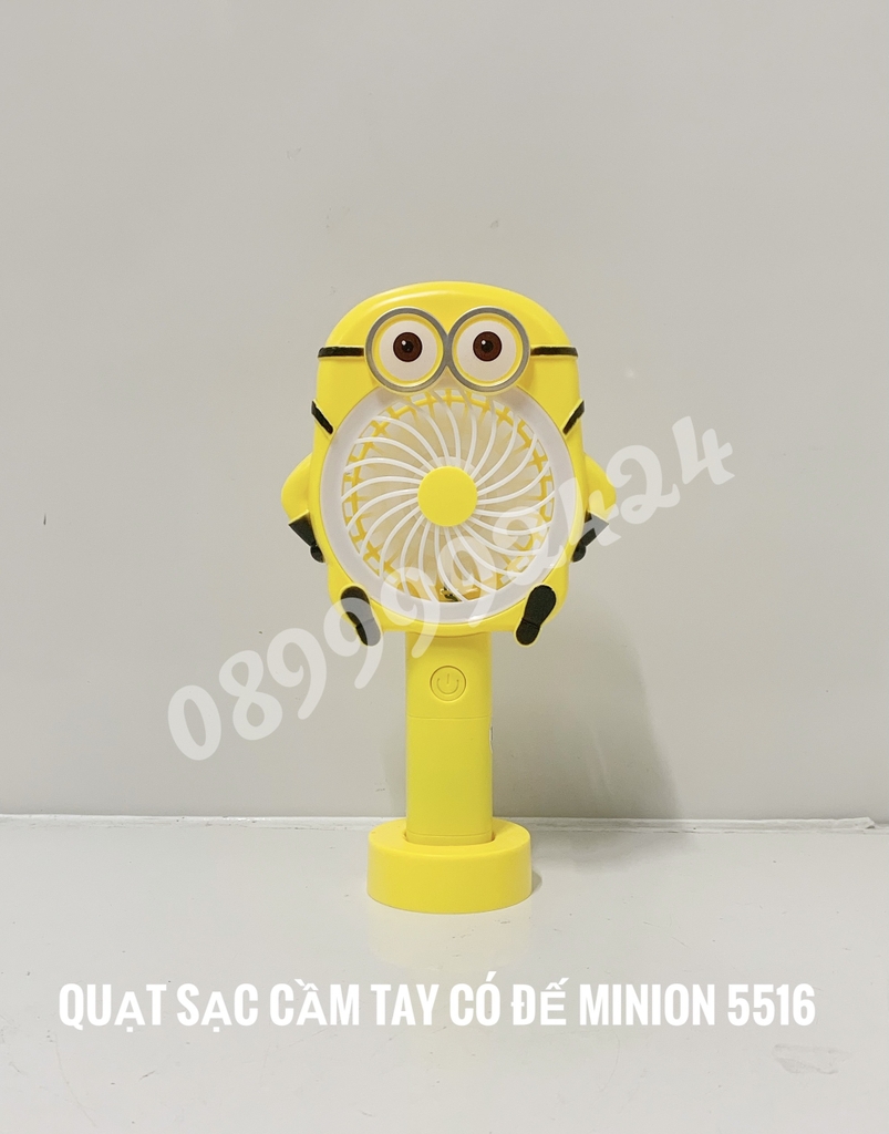 Quạt sạc cầm tay có đế Minion 5516 ( có đèn )