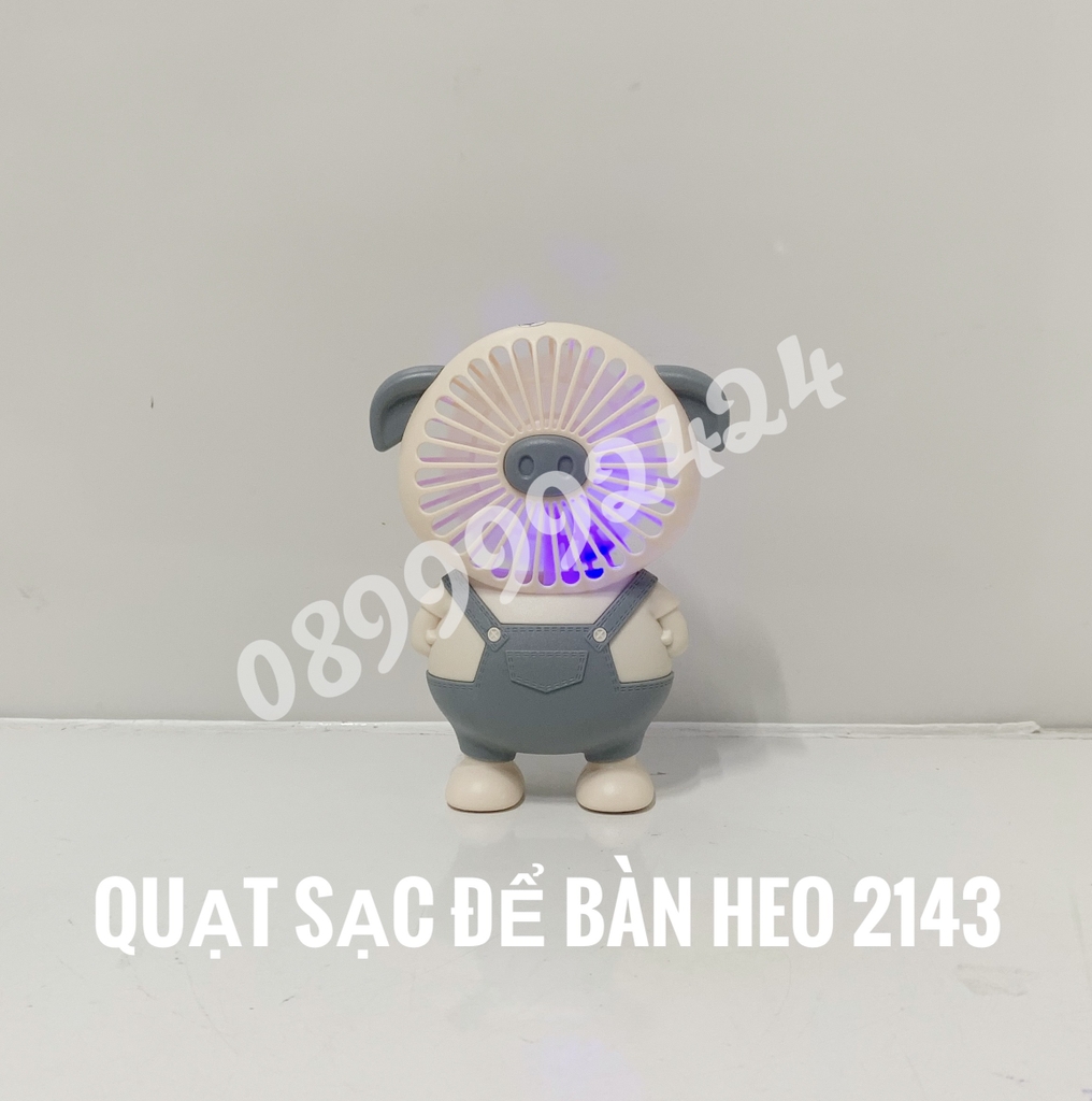 Quạt sạc để bàn Heo 2143