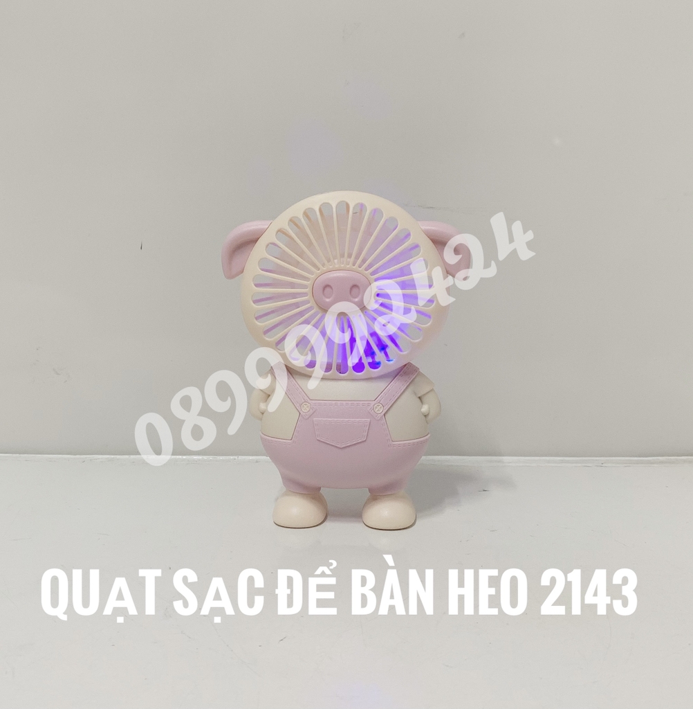 Quạt sạc để bàn Heo 2143