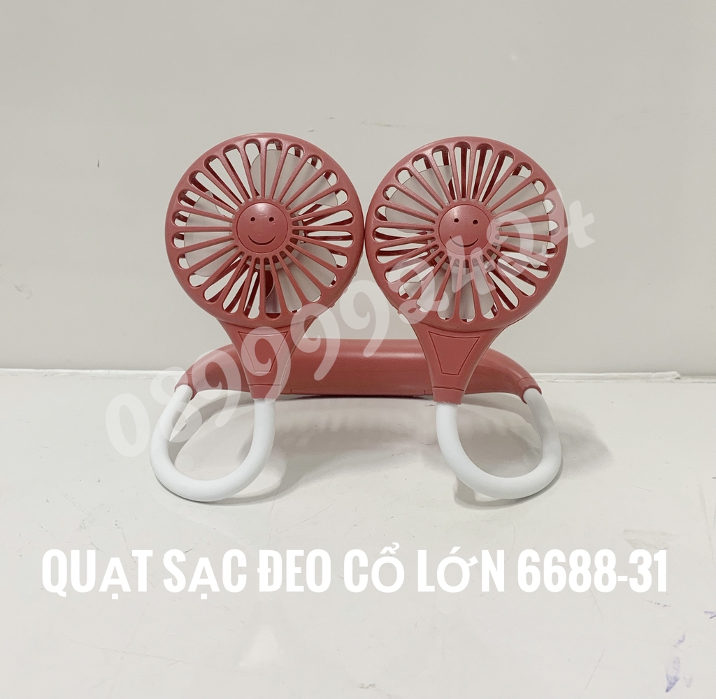 Quạt sạc đeo cổ lớn 6688-31