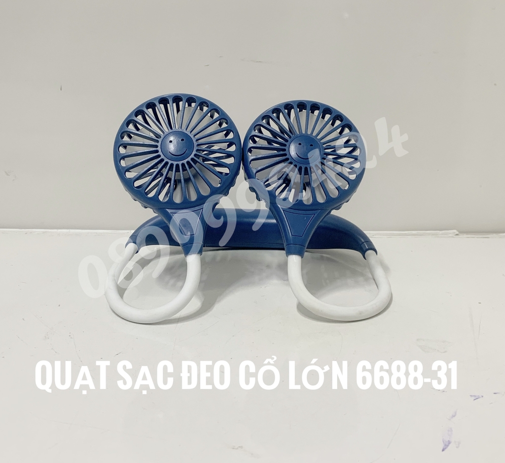 Quạt sạc đeo cổ lớn 6688-31