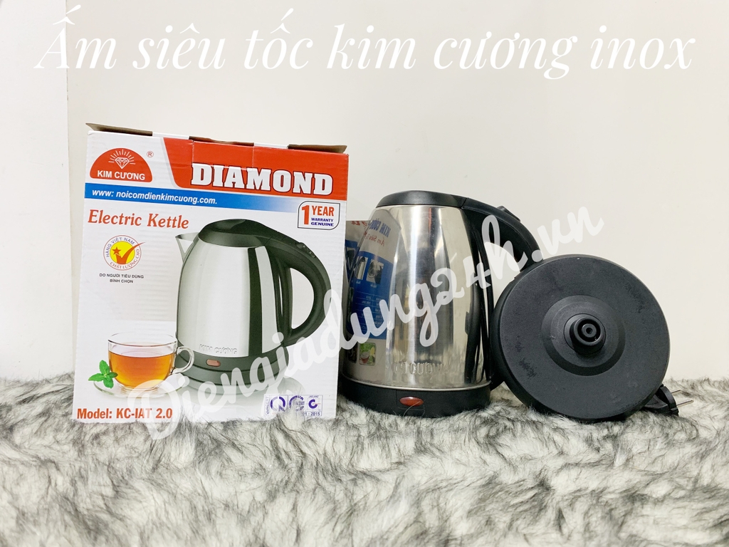 Ấm siêu tốc kim cương Inox 2.0L